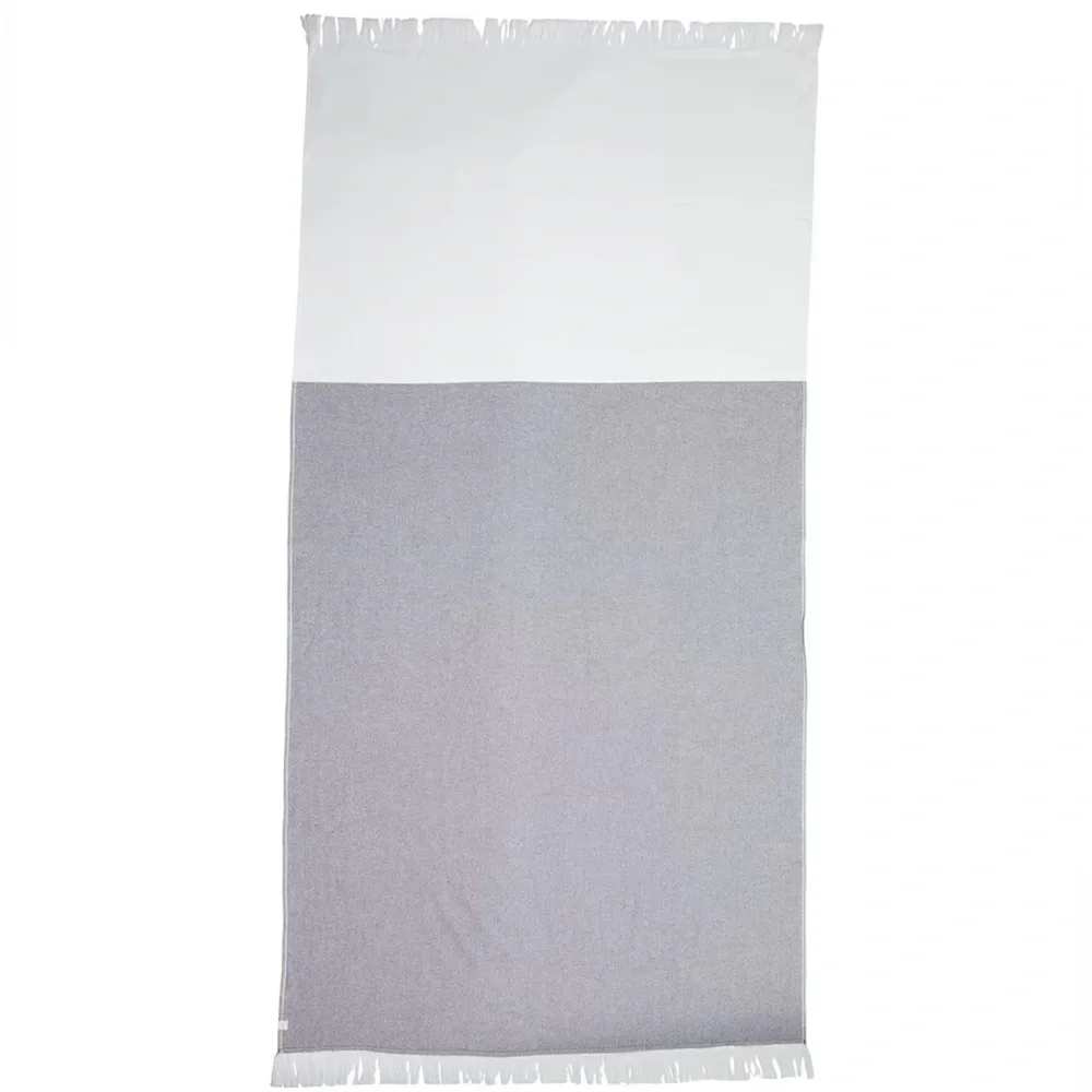 Barefoot Dreams® Color Block Organic Cotton Oversized Towel Carbon-White 39